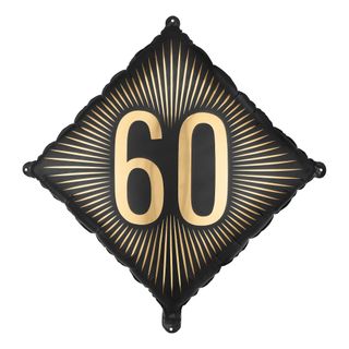Folieballon 60 Sort/Guld