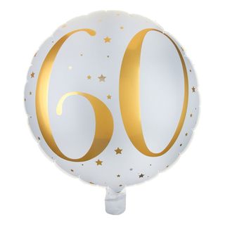 Folieballon 60 Hvid/Guld