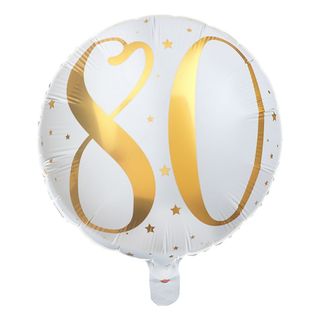 Folieballon 80 Hvid/Guld