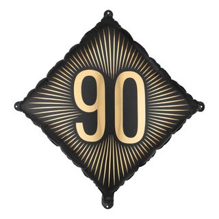 Folieballon 90 Sort/Guld