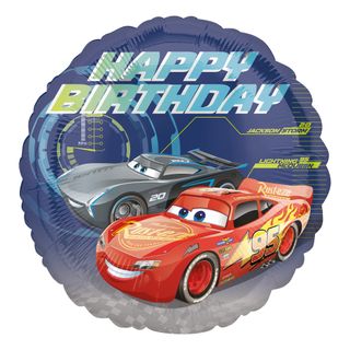 Folieballon Biler/Cars Happy Birthday