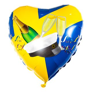 Folieballon Blå/Gul Studenterhue