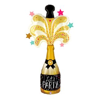 Folieballon Champagneflaske Let's Party