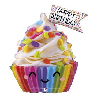 Folieballon Cupcake Happy Birthday