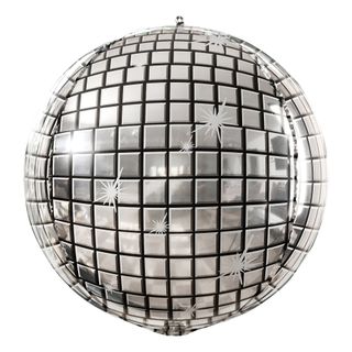 Folieballon Discokugle Sølv
