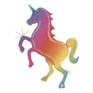 Folieballon Glitter Rainbow Unicorn