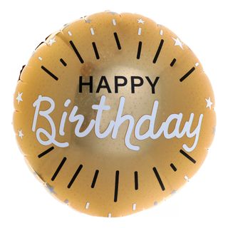 Folieballon Happy Birthday Guld