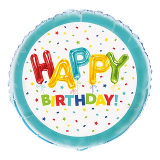 Folieballon Happy Birthday Konfetti