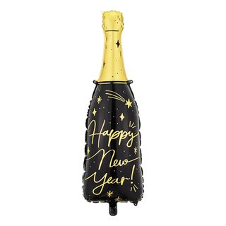 Folieballon Happy New Year Champagneflaske