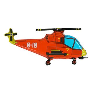 Folieballon Helikopter Rød