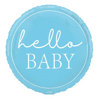 Folieballon Hello Baby Blå