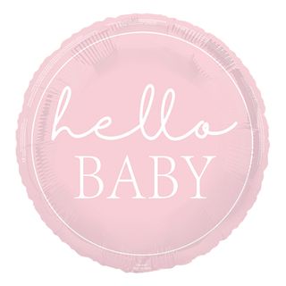 Folieballon Hello Baby Lyserød