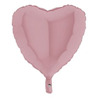 Folieballon Hjerte Mat Pastellyserød