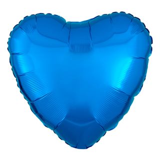 Folieballon Hjerte Metallic Blå