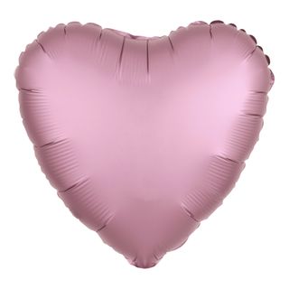Folieballon Hjerte Satin Lyserød Pastel