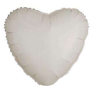 Folieballon Hjerte Metallic Hvid