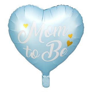 Folieballon Hjerte Mom to Be Blå