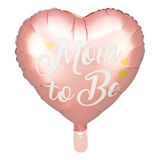 Folieballon Hjerte Mom to Be Lyserød