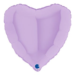 Folieballon Hjerte Pastel-Lilla Mat