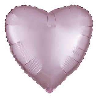 Folieballon Hjerte Silke Lyserød