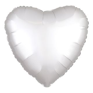 Folieballon Hjerte Silke Hvid