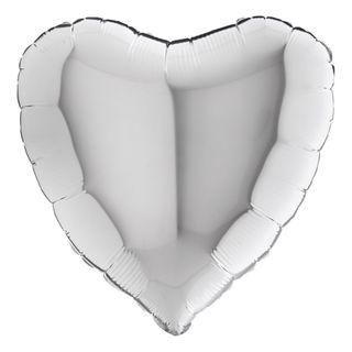 Folieballon Hjerte Sølv