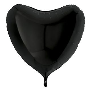 Folieballon Hjerte Stort Sort