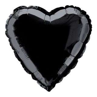 Folieballon Hjerte Sort