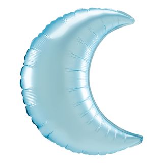 Folieballon Måne Satin Blå Pastel Shape
