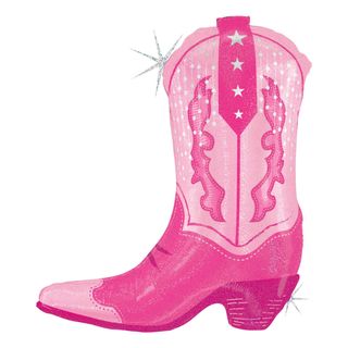 Folieballon Lyserød Cowgirl Boot