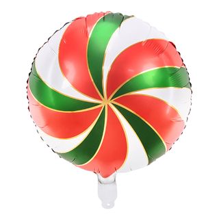 Folieballon Sukkerstok Grøn/Rød