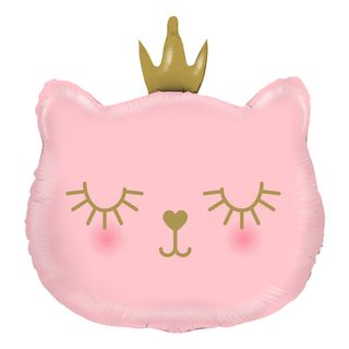 Folieballon Lyserød Kat Prinsesse