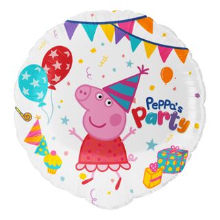 Pyöreä Greta Gris™ Peppa’s Party -folioilmapallo