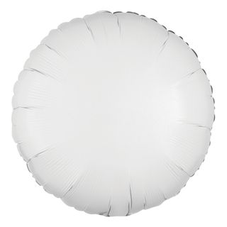 Folieballon Rund Metallic Hvid
