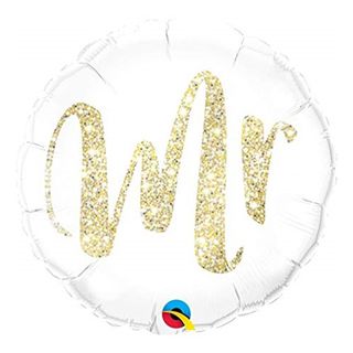 Folieballon Rund Mr Glitter Guld