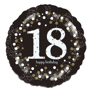 Folieballon Rund Sparkling Birthday 18
