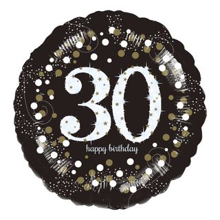Folieballon Rund Sparkling Birthday 30