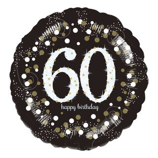Folieballon Rund Sparkling Birthday 60