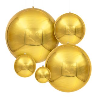 Folieballon Spejlkugle Guld 3-pak