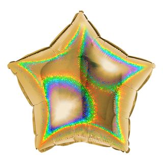 Folieballon Stjerne Glitter Guld