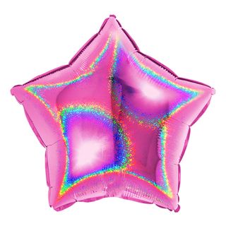 Folieballon Stjerne Glitter Lyserød