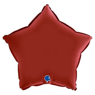 Folieballong Stjerne Sateng Rubin Red