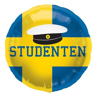 Folieballon Studenten Blå/Gul