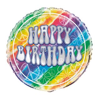 Folieballon Tie Dye Happy Birthday