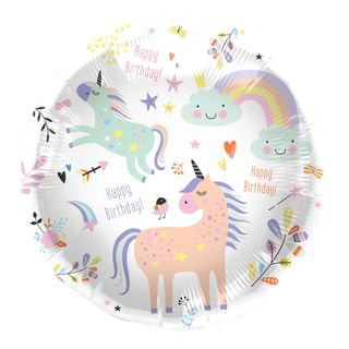 Folieballon Unicorns & Rainbows Happy Birthday
