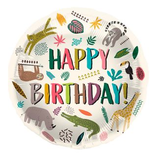 Folieballon Zoo Party Happy Birthday