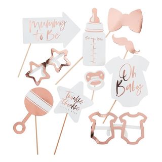 Fotoprops Baby shower Rosaguld