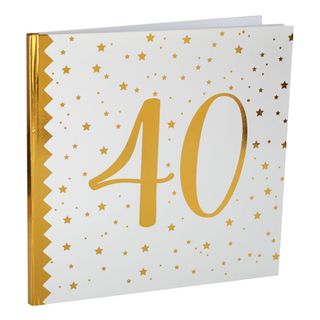 Gæstebog 40 Hvid/Guld