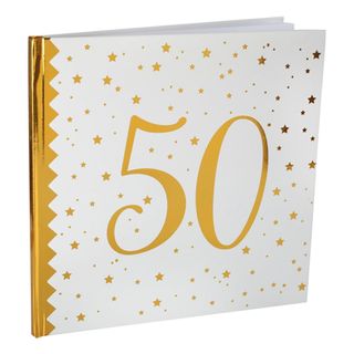 Gæstebog 50 Hvid/Guld