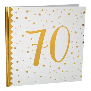 Gæstebog 70 Hvid/Guld